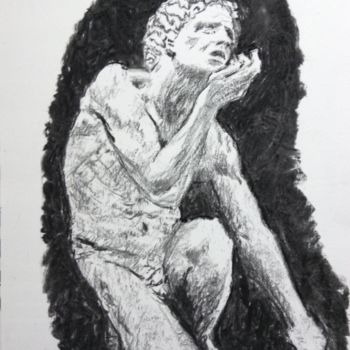 Drawing titled "Anatomy Study" by Dominique Dève, Original Artwork, Charcoal