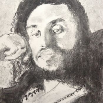 Dessin intitulée "Portrait of Ariles" par Dominique Dève, Œuvre d'art originale, Fusain