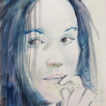 绘画 标题为“Watercolor Portrait…” 由Dominique Dève, 原创艺术品, 水彩