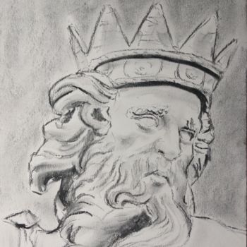 Drawing titled "Classic Study 1" by Dominique Dève, Original Artwork, Charcoal