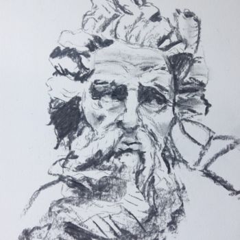 Drawing titled "Classic Study 2" by Dominique Dève, Original Artwork, Charcoal