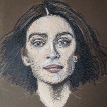 Dibujo titulada "Emily" por Dominique Dève, Obra de arte original, Pastel