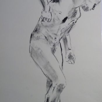 Drawing titled "Dominic" by Dominique Dève, Original Artwork, Charcoal