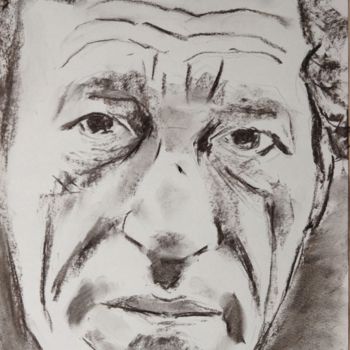 Drawing titled "Portrait of Giacome…" by Dominique Dève, Original Artwork, Charcoal