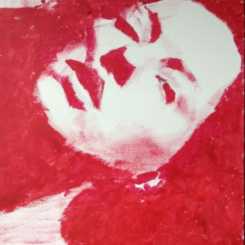 Painting titled "Study in Red" by Dominique Dève, Original Artwork, Acrylic