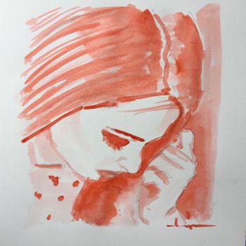 Painting titled "Points" by Dominique Dève, Original Artwork, Ink