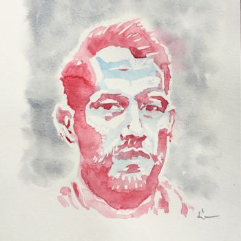 Painting titled "Missing" by Dominique Dève, Original Artwork, Watercolor