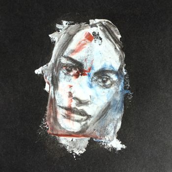 Drawing titled "Splash Face 3, In T…" by Dominique Dève, Original Artwork, Charcoal