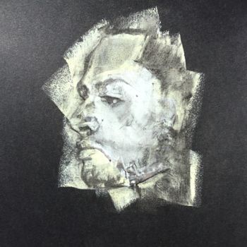 Dibujo titulada "Dunn" por Dominique Dève, Obra de arte original, Carbón