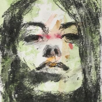 Drawing titled "Jennifer" by Dominique Dève, Original Artwork, Charcoal