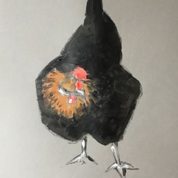 Painting titled "Chicken Study 3" by Dominique Dève, Original Artwork, Acrylic