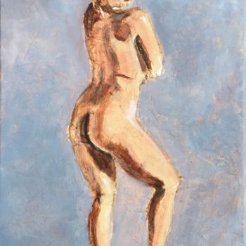 Painting titled "La baigneuse" by Dominique Dève, Original Artwork, Acrylic