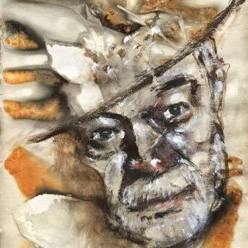 Pittura intitolato "Burning Hat" da Dominique Dève, Opera d'arte originale, Acrilico