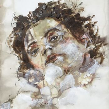 Malerei mit dem Titel "In Bed" von Dominique Dève, Original-Kunstwerk, Acryl