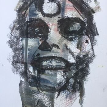 Drawing titled "Carmen" by Dominique Dève, Original Artwork, Charcoal