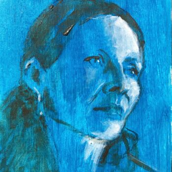 "Femme en Bleu" başlıklı Tablo Dominique Dève tarafından, Orijinal sanat, Akrilik