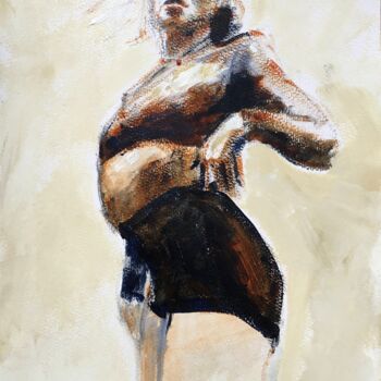 Peinture intitulée "Dancer Study" par Dominique Dève, Œuvre d'art originale, Acrylique