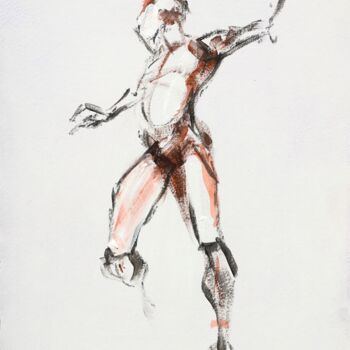 Painting titled "Nude Study #2" by Dominique Dève, Original Artwork, Acrylic
