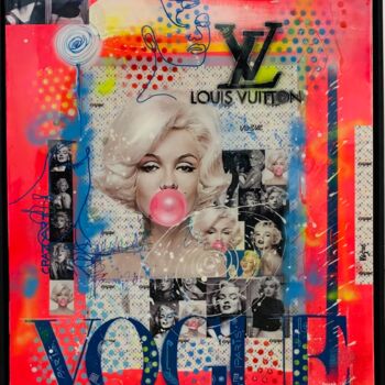 "Marilyn" başlıklı Tablo Dominique Doerr tarafından, Orijinal sanat, Sprey boya Ahşap Sedye çerçevesi üzerine monte edilmiş