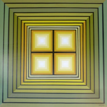Картина под названием "Illusion Optique N°…" - Dominique Galietti, Подлинное произведение искусства, Акрил Установлен на Дер…