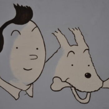 Photographie intitulée "Tintin et Milou" par Dominique Goujard, Œuvre d'art originale