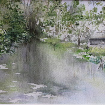 Peinture intitulée "La Seine à Châtillo…" par Dominique Hernandez, Œuvre d'art originale, Aquarelle