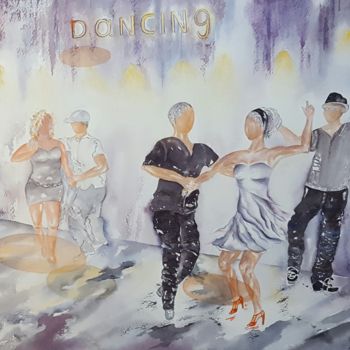 Painting titled "Dancing Havana (oeu…" by Dominique Hernandez, Original Artwork, Watercolor