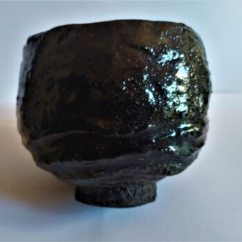 Sculpture titled "Bol noir" by Dominique Jolivet, Original Artwork, Ceramics