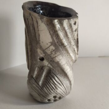 Sculpture intitulée "Vase à la nuit étoi…" par Dominique Jolivet, Œuvre d'art originale, Céramique