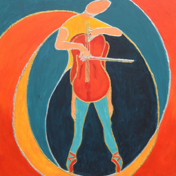 Pittura intitolato "PAS DE DEUX/ DANCIN…" da Dominique Joyeux, Opera d'arte originale, Acrilico Montato su Telaio per barell…