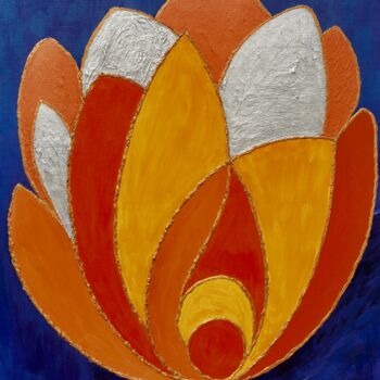 Painting titled "FLORAISON 22 / BLOS…" by Dominique Joyeux, Original Artwork, Acrylic Mounted on Wood Stretcher frame