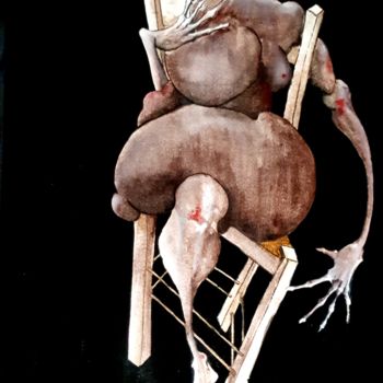Картина под названием "corps-chaise 1117" - Dominique Laude, Подлинное произведение искусства, Масло