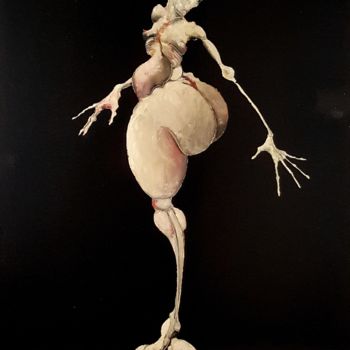 Painting titled "Vénus danse macabre…" by Dominique Laude, Original Artwork, Oil