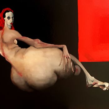 Malerei mit dem Titel "Grande Odalisque" von Dominique Laude, Original-Kunstwerk, Öl