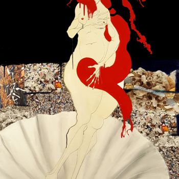 Malerei mit dem Titel "Birth of Venus / Pl…" von Dominique Laude, Original-Kunstwerk, Öl