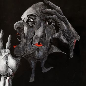 「Disorders」というタイトルの描画 Dominique Laudeによって, オリジナルのアートワーク, コンテ