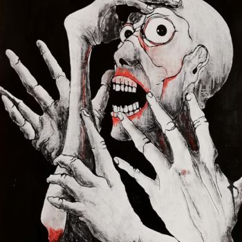 Disegno intitolato "Madness" da Dominique Laude, Opera d'arte originale, Pastello