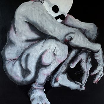 Pintura titulada "Masque" por Dominique Laude, Obra de arte original, Pastel Montado en Bastidor de camilla de madera