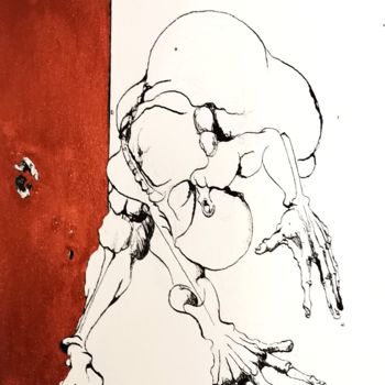 Drawing titled "Torsions" by Dominique Laude, Original Artwork, Ink