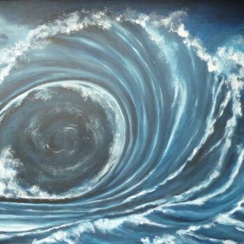 Peinture intitulée "La VAGUE" par Dominique Le Boulc H, Œuvre d'art originale, Acrylique