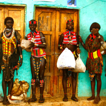 Photographie intitulée "Femmes hamer. Ethio…" par Dominique Leroy, Œuvre d'art originale