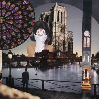 Collages intitolato "Hommage à ND" da Dominique Loukidis, Opera d'arte originale, Collages Montato su Alluminio