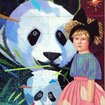 Pintura titulada "Panda de rues" por Dominique Marc, Obra de arte original, Acrílico