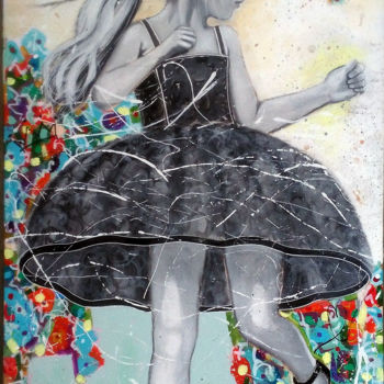 Pintura titulada "Sauterelle à la jup…" por Dominique Marc, Obra de arte original, Acrílico
