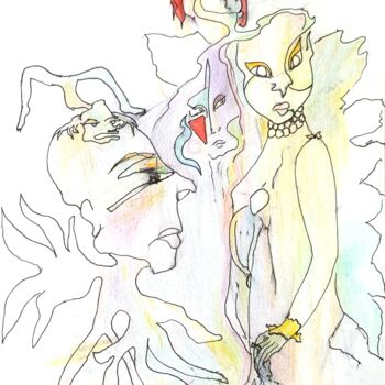 Disegno intitolato "DANGER IMMÉDIAT" da Dominique-Marie Gibaud Ubelmann, Opera d'arte originale, Pennarello