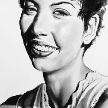 Рисунок под названием "Le sourire de la be…" - Dominique Obry, Подлинное произведение искусства, Пастель