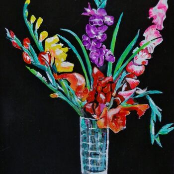 Pintura titulada "Le bouquet de glaïe…" por Dominique Obry, Obra de arte original, Acrílico