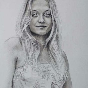 Dibujo titulada "Carla" por Dominique Obry, Obra de arte original