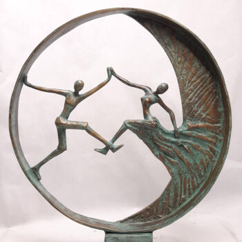 Скульптура под названием "statue bronze" - Dominique Peri, Подлинное произведение искусства, Бронза