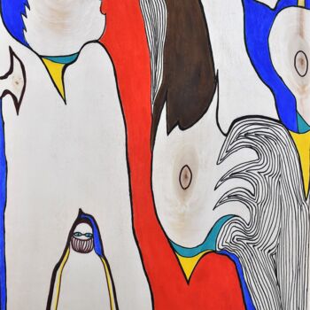 Pintura titulada "Oiseaux n° 7" por Dominique Petit, Obra de arte original, Acrílico
